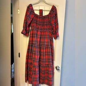 SHEIN Red Plaid Dress size L